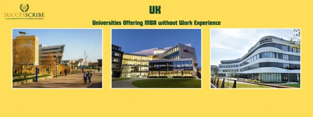 Top Universities in UK Offering MBA without Work Experience