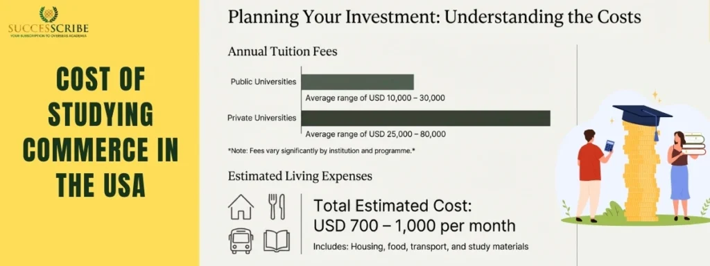 Cost of Studying Commerce in the USA
